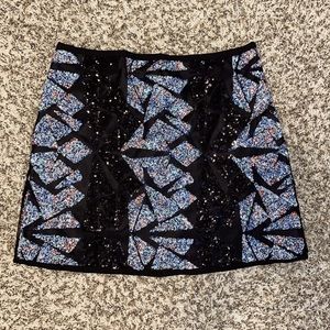 ASTR sequin multicolored on black mini skirt size large